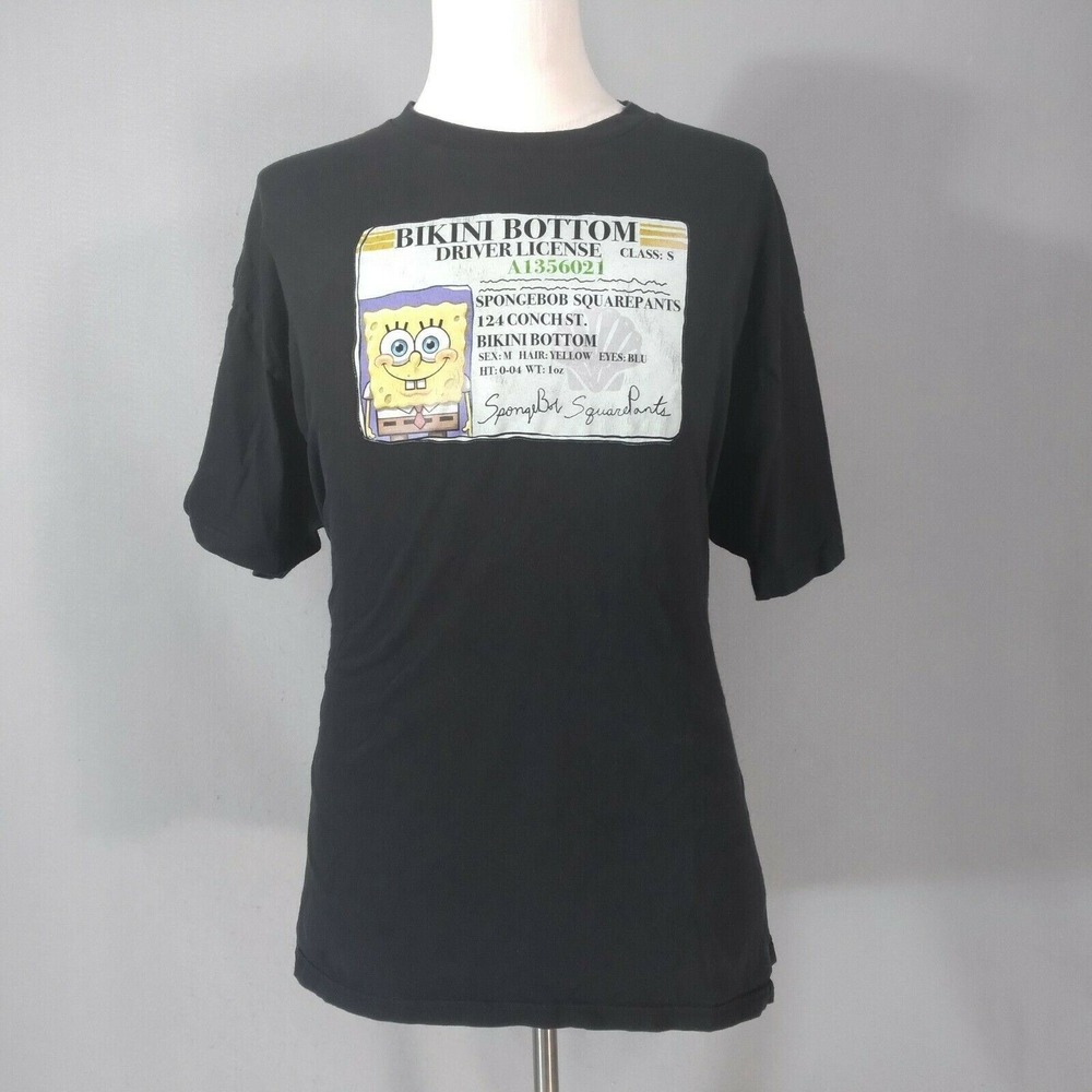 Nickelodeon T-Shirt Men 2XL Black SpongeBob Bikini Bottom License Graphic Tee